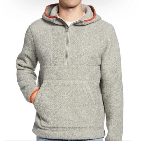 MADEWELL Polartec Thermal Pro Pullover Fleece Hoodie Sherpa Half Zip Cozy Gray - Picture 14 of 15
